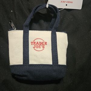 Trader Joe's Micro Canvas Bag - Navy and White
